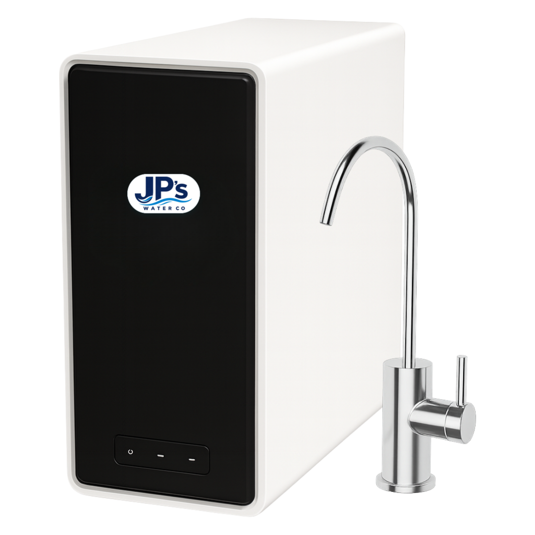 Compact reverse-osmosis drinking-water system with dedicated faucet